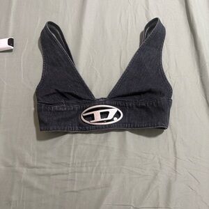 Diesel Black Crop Top with Logo